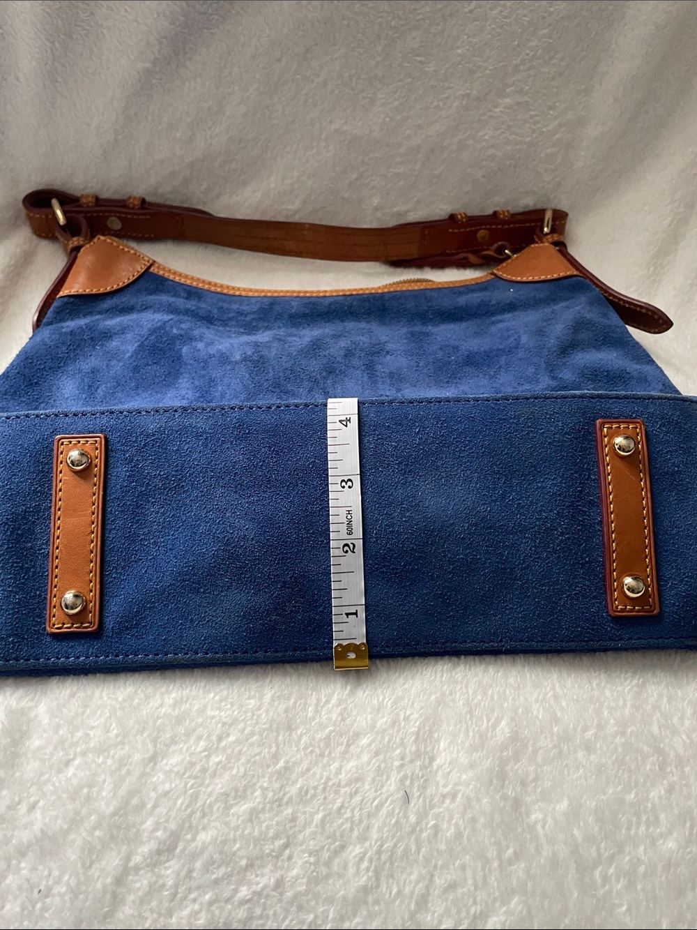 Dooney & Bourke Navy and Tan Shoulder Bag - Picture 3 of 13